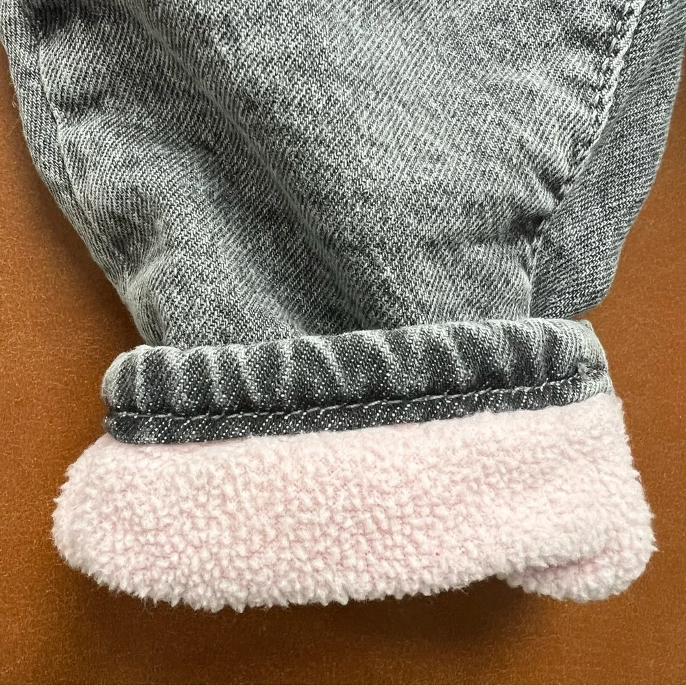 GAP Baby Girls Fleece Lined Mom Jeans, 12-18mo